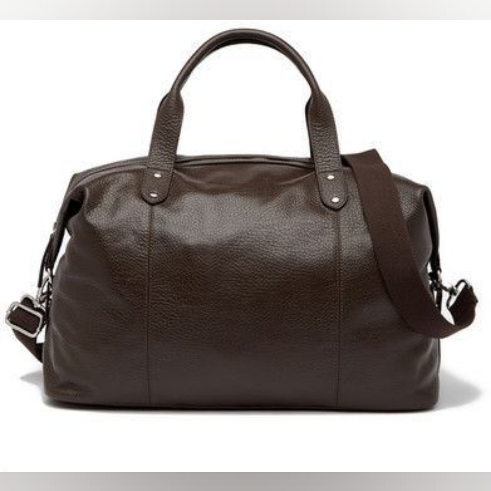 Cole Haan Black Leather Saunders Duffel Weekender